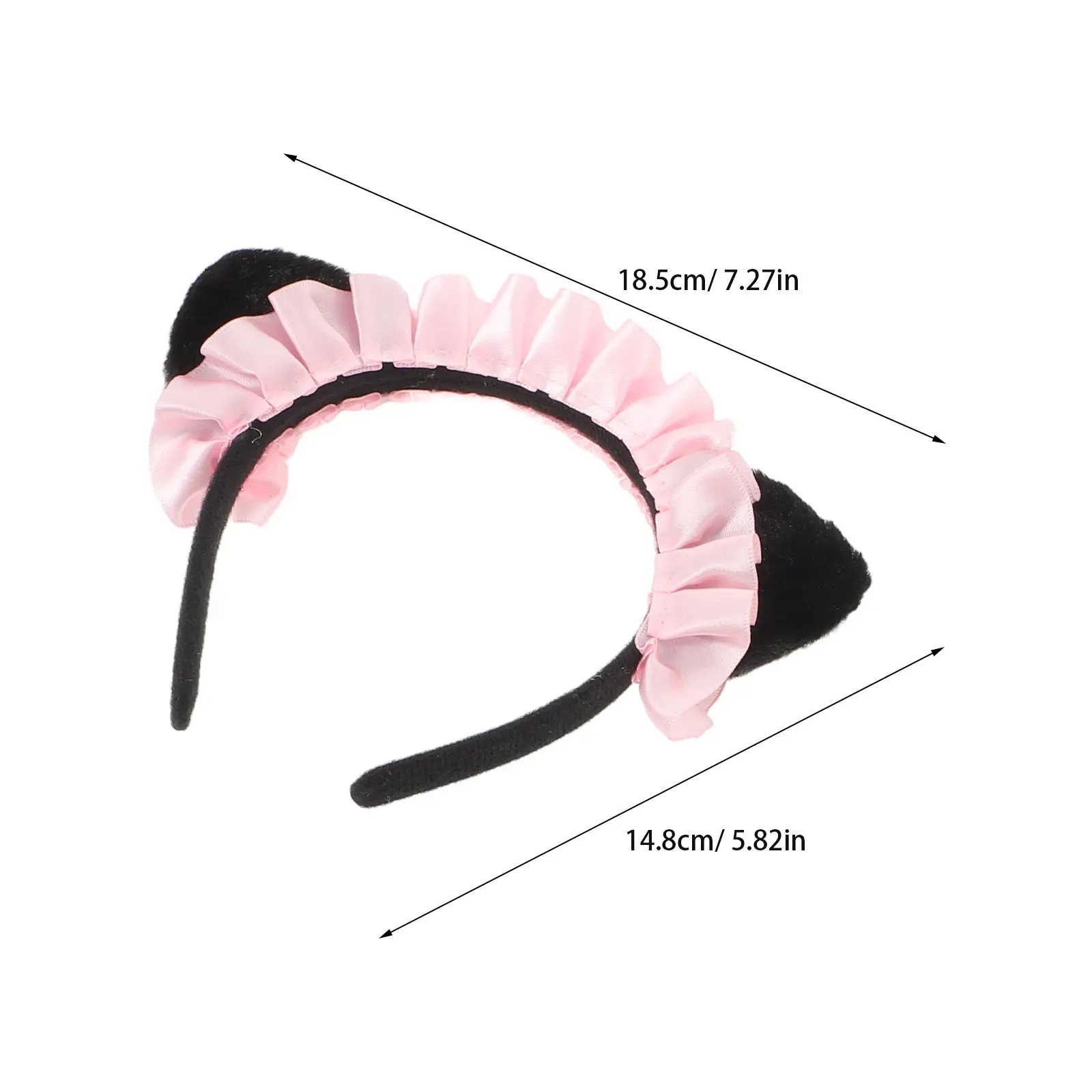 Bandeau à oreilles de chat en tissu doux, accessoires de Costume de chat Lolita, pour filles, déguisement de fête, 3 pièces