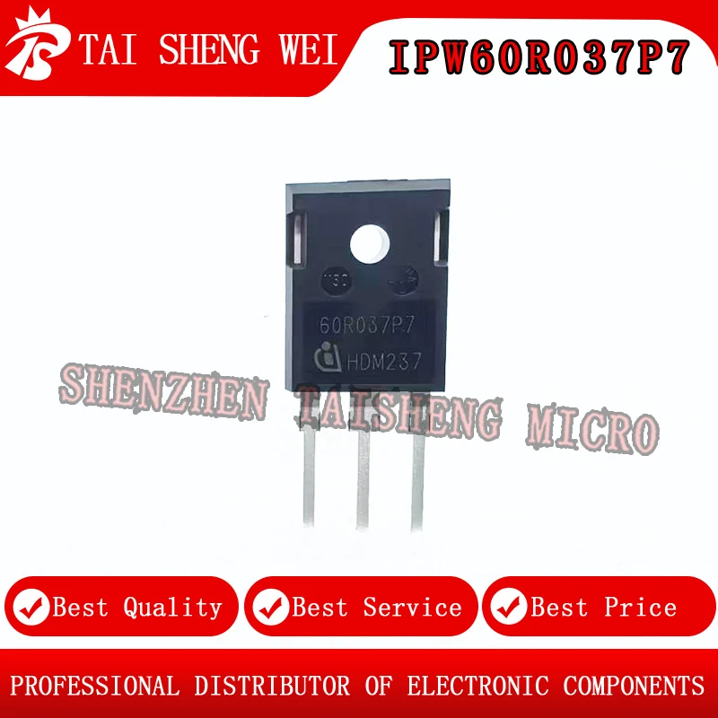 

5PCS Brand New 60R037P7 IPW60R037P7 76A 650V MOSFET TO-247