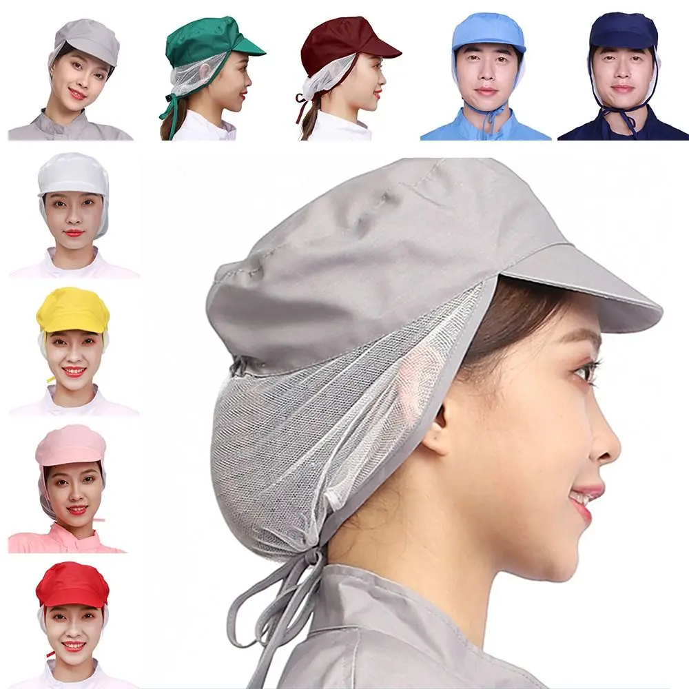 

Breathable Work Wear Hat With Hair Mesh Dust-proof Cooking Hygienic Cap Lightweight Hair Nets Cap Hotel Restaurants
