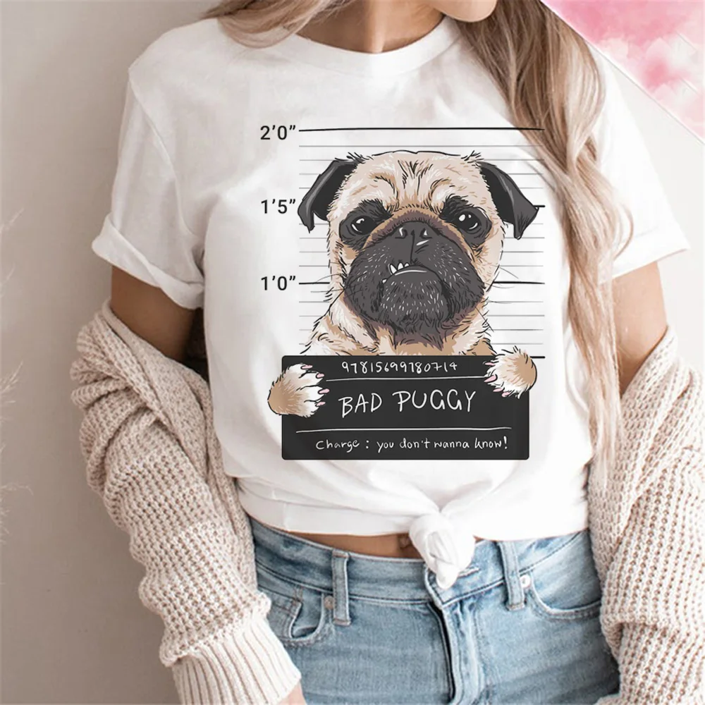 Pug Tee women designer summer funny t-shirts female comic harajuku clothes