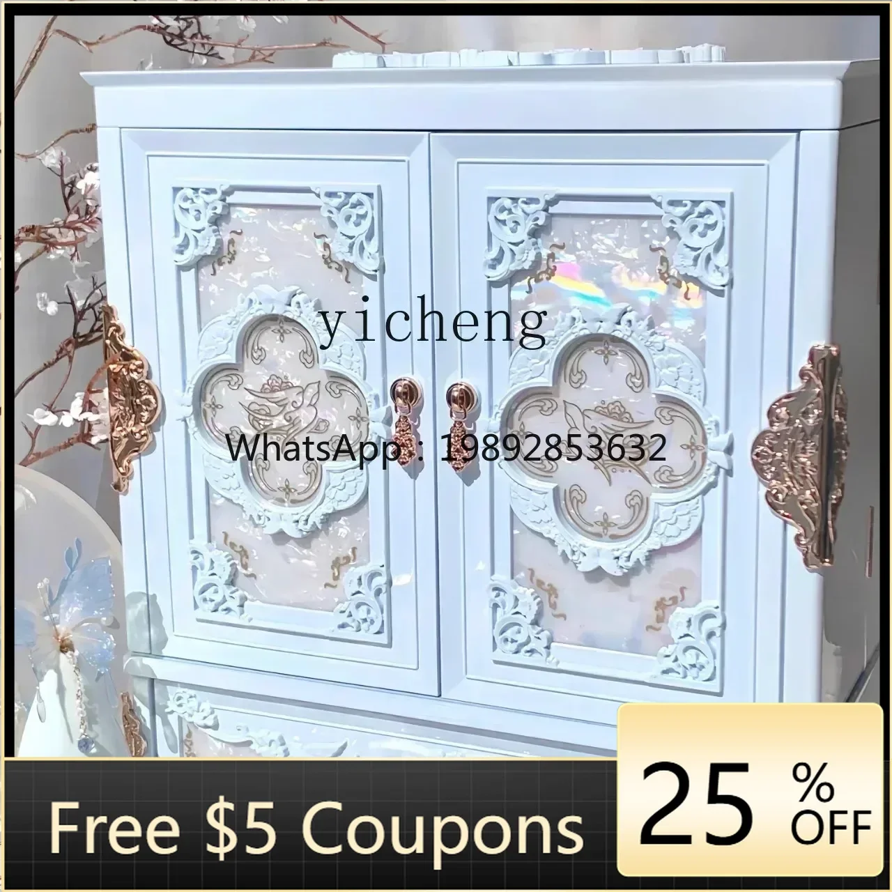 

XX Gift Box Strawberry Cupid Butterfly Cloud Shoulder Midsummer Night Little Angel Christmas Makeup Storage Cabinet