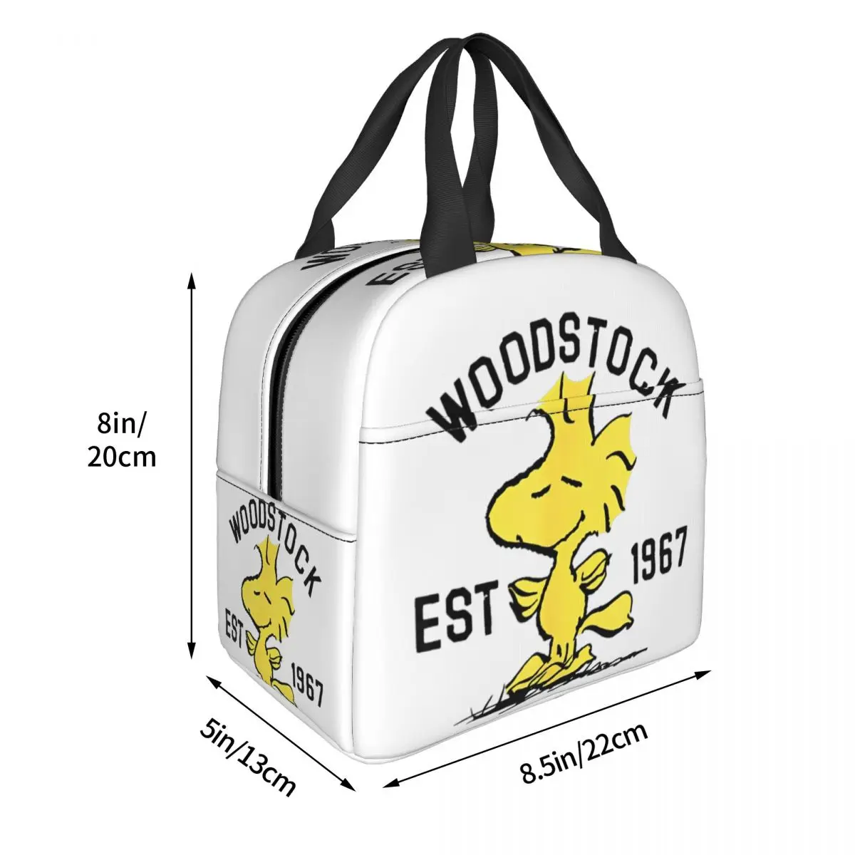 Desenhos animados isolados Lunch Bag, Snoopy Woodstock, Recipiente à prova de vazamentos, Saco térmico, Tote Lunch Box, Piquenique Food Bag, Trabalho