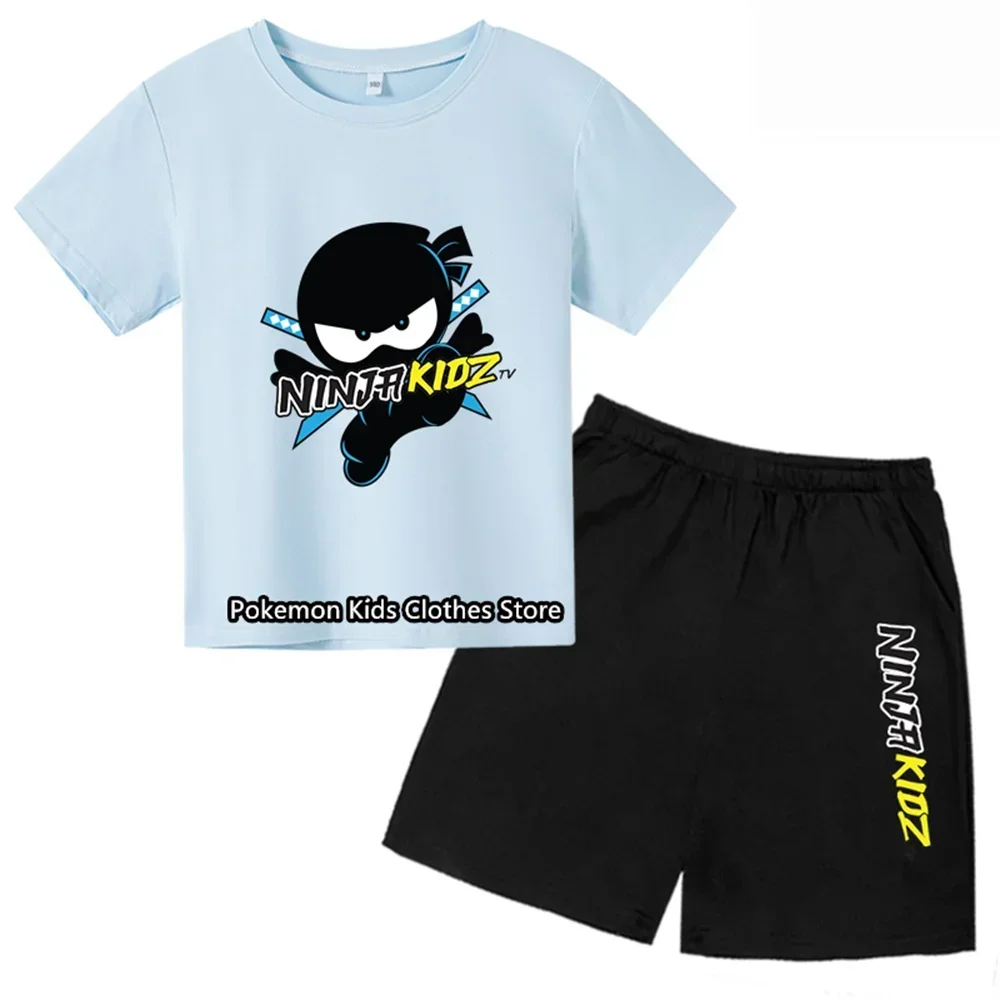 NINJA KIDZ Tshirt Set Toddler Summer T-shirt Teenage Girls Clothing Cotton Boys Tshirt Boutique Kids Tees O-Neck Children Tops