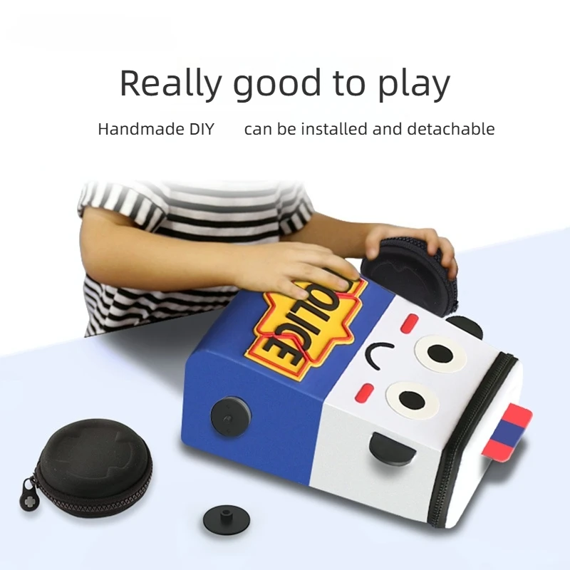 حقيبة ظهر سيارة الشرطة بعجلة جانبية قابلة للإزالة للأطفال حقائب مدرسية لرياض الأطفال للأطفال الصغار من عمر 1 إلى 3 سنوات حقيبة سفر هدية