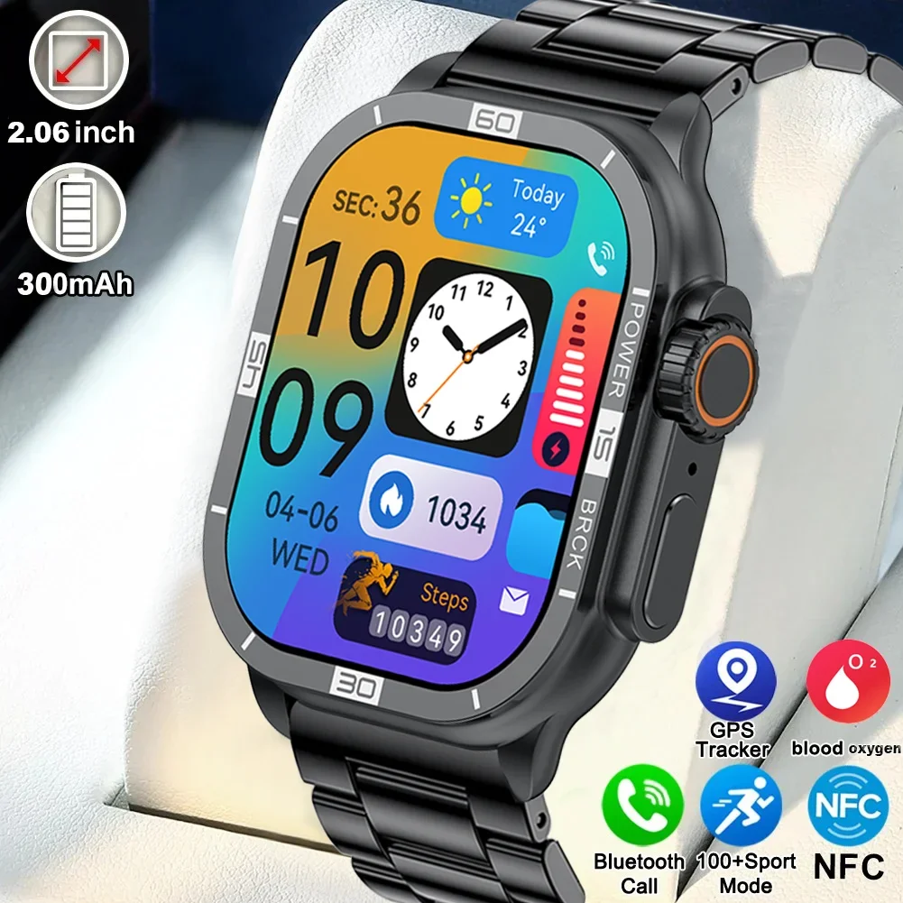 

NEW Smart Watch 2024 Wireless NFC Smartwatch Bluetooth Calls Men Women 2.06 inch HD AMOLED Screen Sports Waterproof Watches