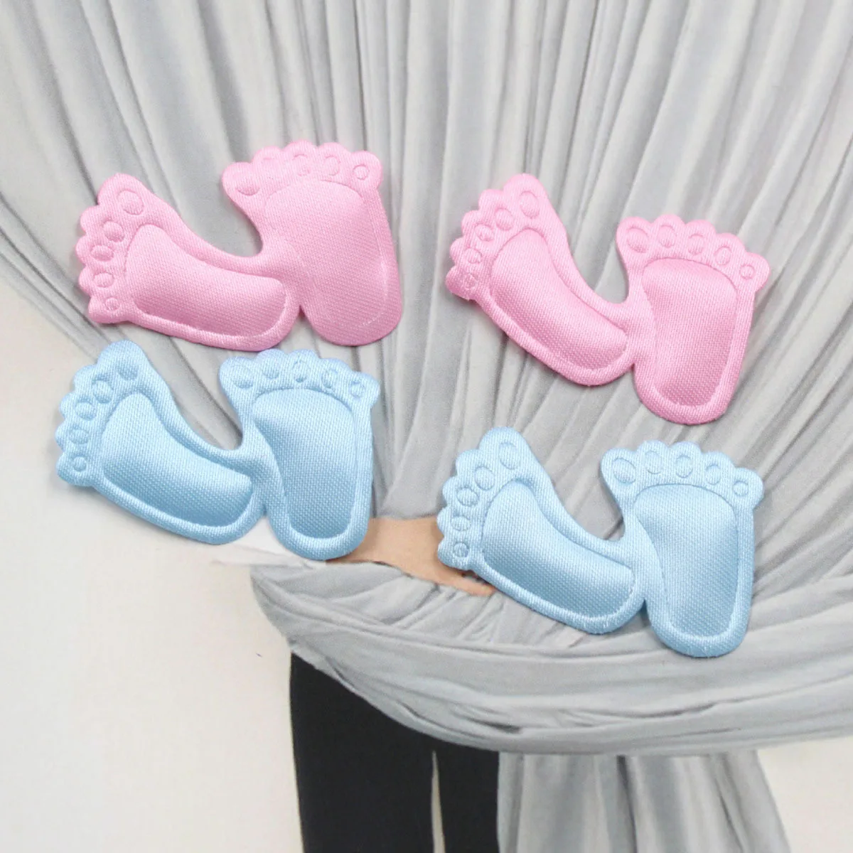 100 قطعة من القماش الصديق للبيئة لبصمة القدم الوردية لاستحمام الطفل وأعياد الميلاد وديكور قصاصات القدم وطباعة القدم