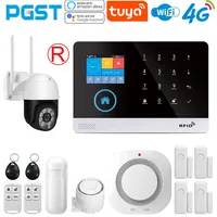 Sistema de alarma PGST Smart Life para el hogar WIFI GSM alarma de seguridad Host con Sensor de puerta y movimiento Tuya aplicac