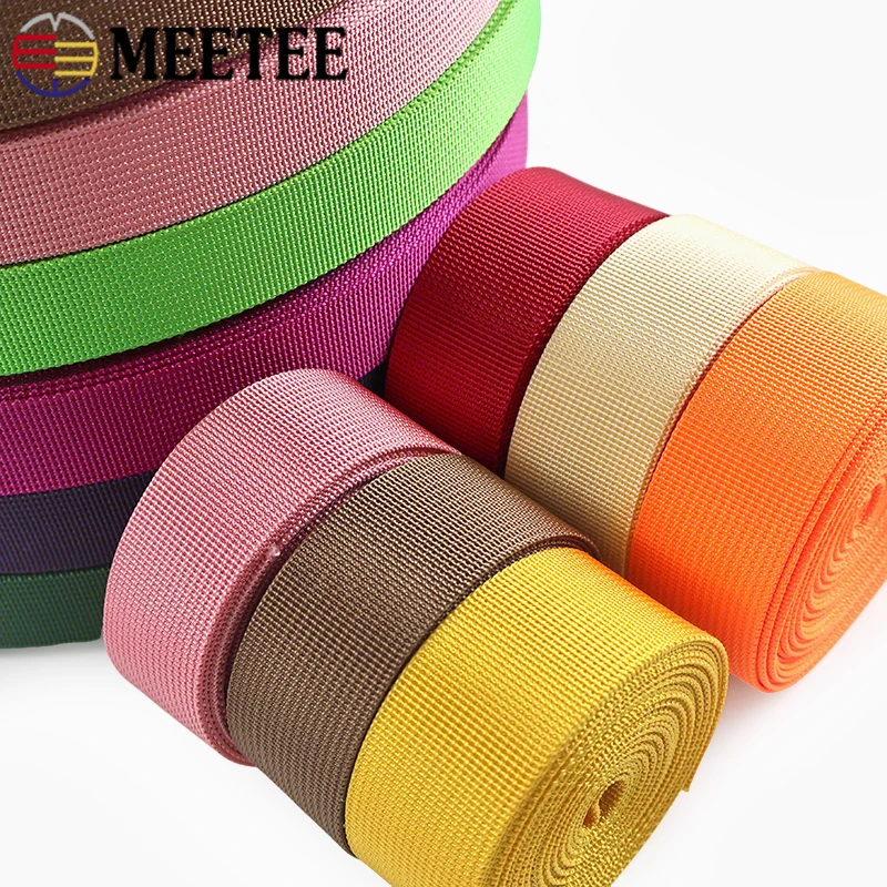 

5Meters 20-50mm 1mm Thick Nylon Webbing Strap Knapsack Bag Strap Ribbon Belt Sling Pet Collar Safety Band DIY Sewing Accessories