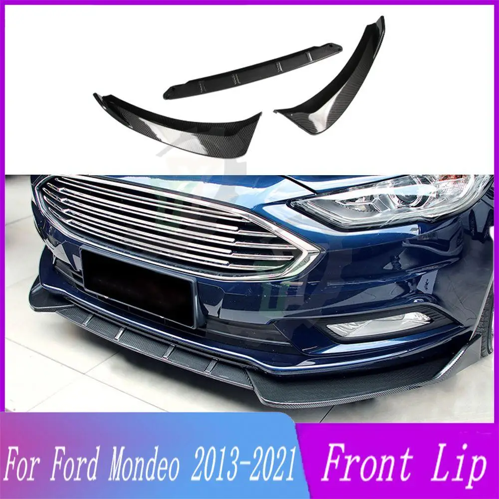 Car Front Bumper Lip Spoiler Splitter Diffuser Detachable Body Kit Cover Guard For Ford Mondeo 2013-2016 2017-2018 2019-2021