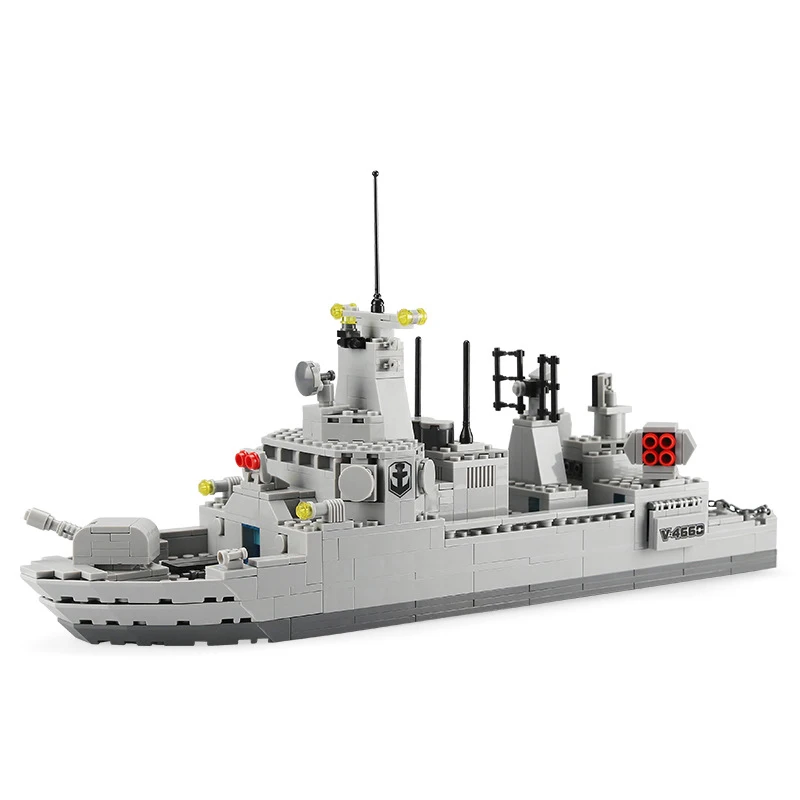 

Military MOC 4660 Destroyer Submarine Battleship Warship Model 528PCS Building Blocks Brick Puzzle Toys for Children Kids Gift