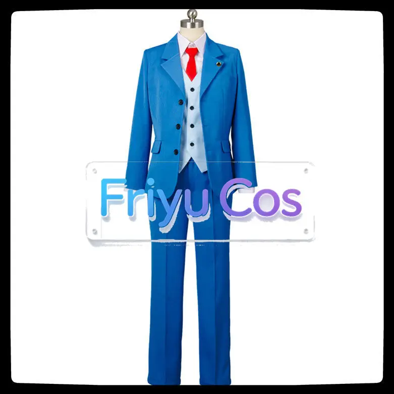 Costume de Cosplay Ace Attorney Phoenix Wright, costume bleu, ensemble complet, sur mesure, pour Halloween et noël