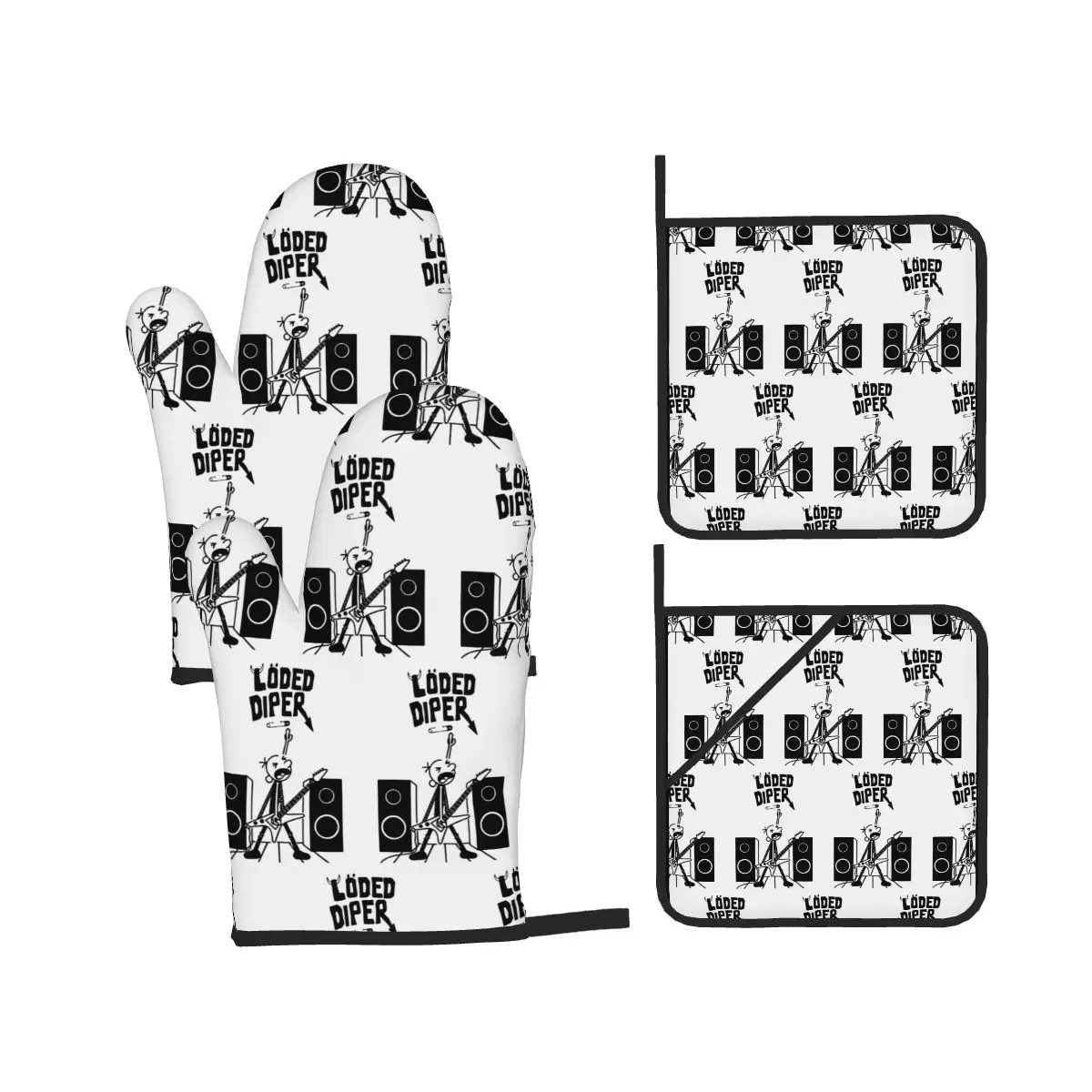 Diary Of Wimpy Kid World Book Day Набор из 4-х кухонных прихваток и подставок под горячее для выпечки, приготовления пищи, барбекю, термостойкие нескользящие перчатки