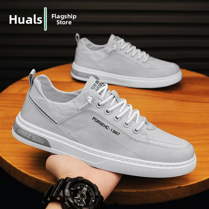 

Men's Canvas Slip-On Shoes Breathable Casual Sports Flat Work Shoes Trendy Low Top Glue-Welded Rubber Outsole round Toe