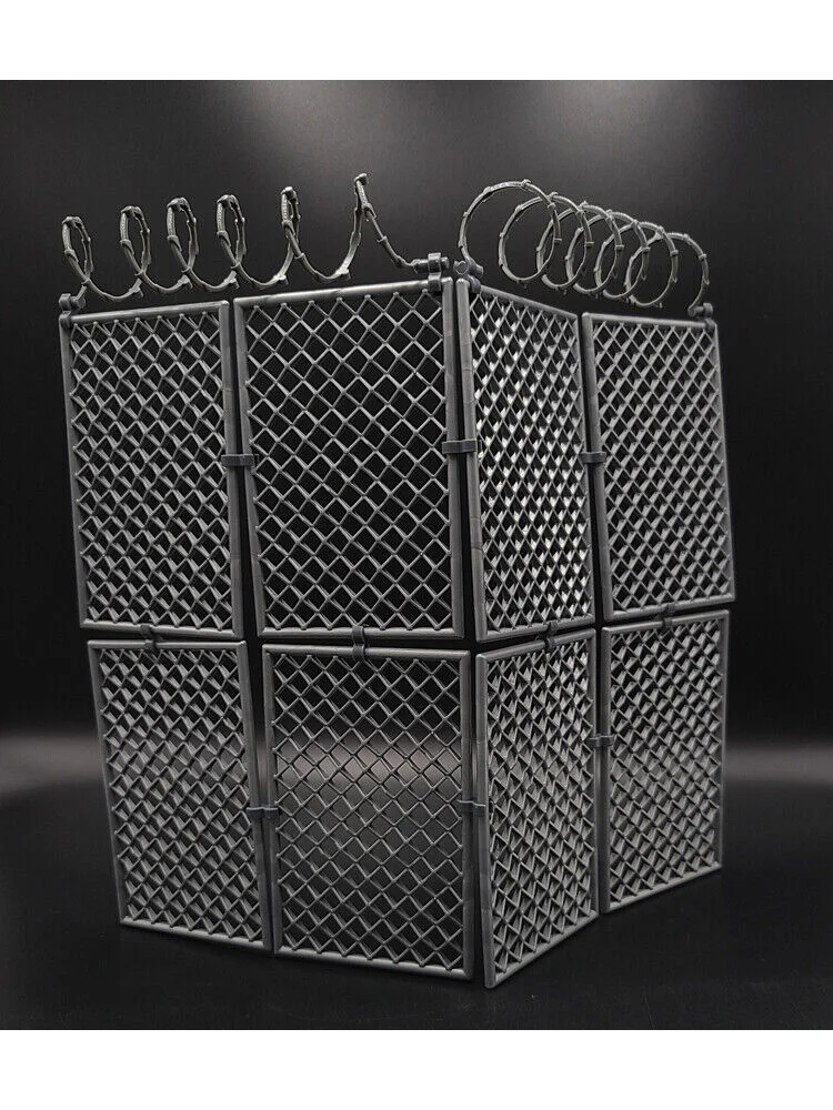 

1/12 Scale Barbed Wire Fence Prison Fence Removable For 6" Scene Action