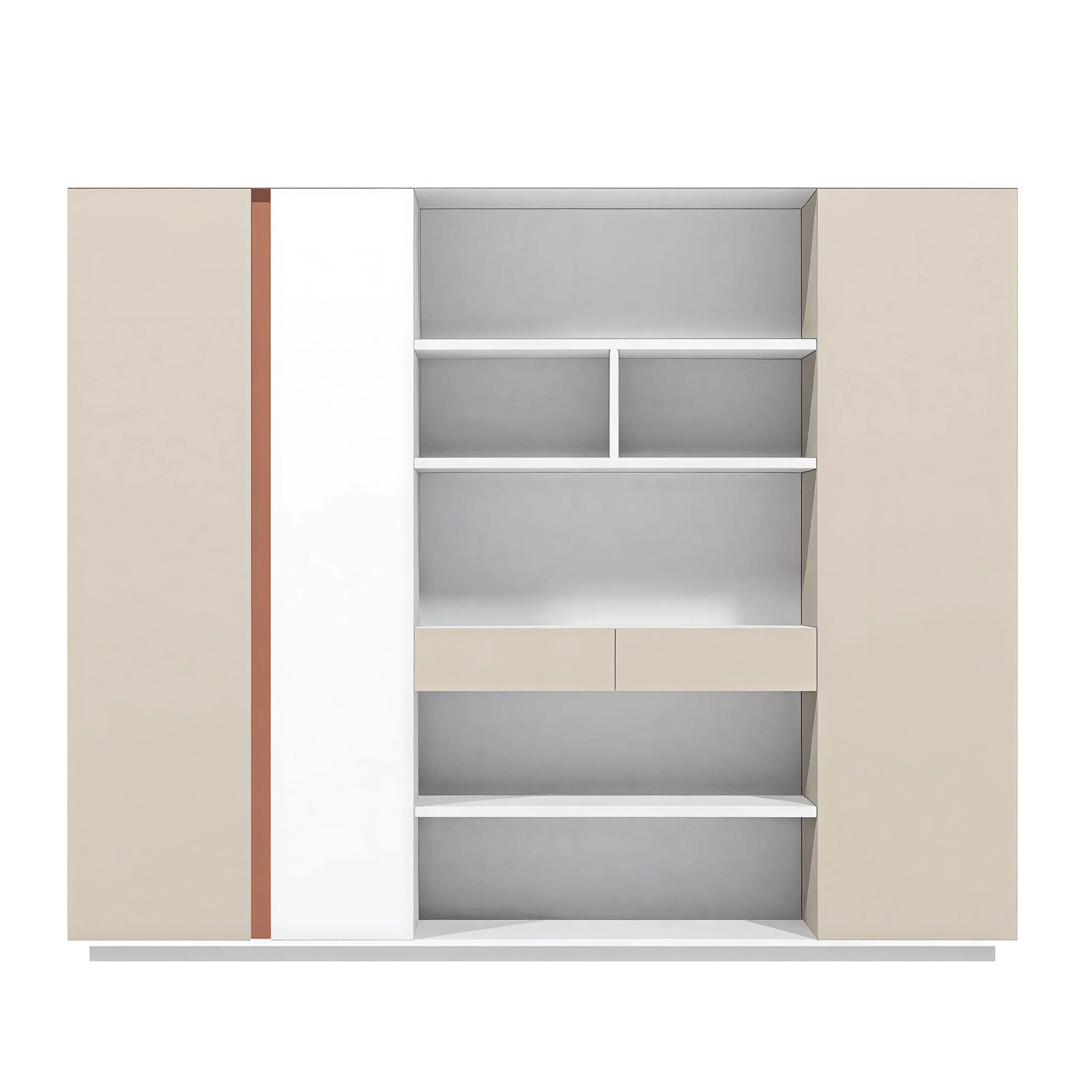 

！@Modern Home & Office Executive Desk with Built-in Pedestal File Cabinet Durable Wood Construction Large Capacity Storage