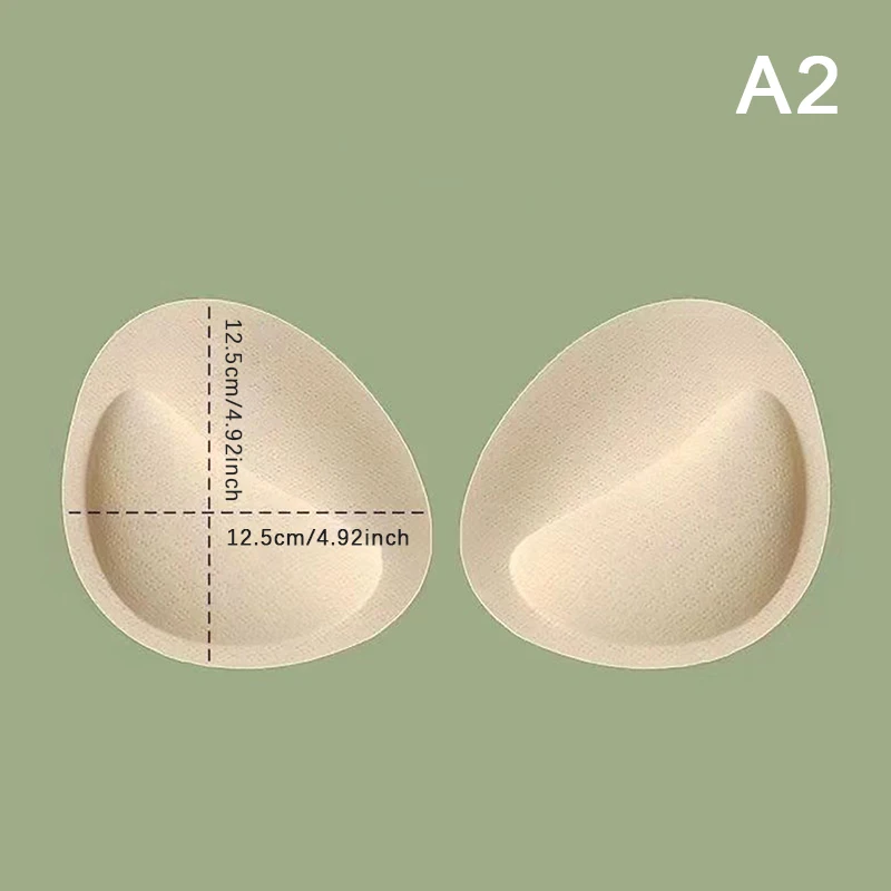 1 Pair Latex Chest Pad Breathable Bra Pads Inserts Removable Women\'s Sports Cups Bra Pads Or Swimsuit Insert 4cm/6cm