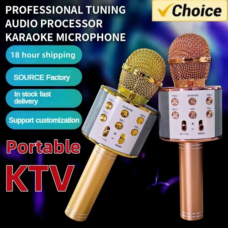 K11 Professional Handheld Wireless Karaoke Microphone USB Speaker Microphone for Kids Music Player Singing Recorder KTV