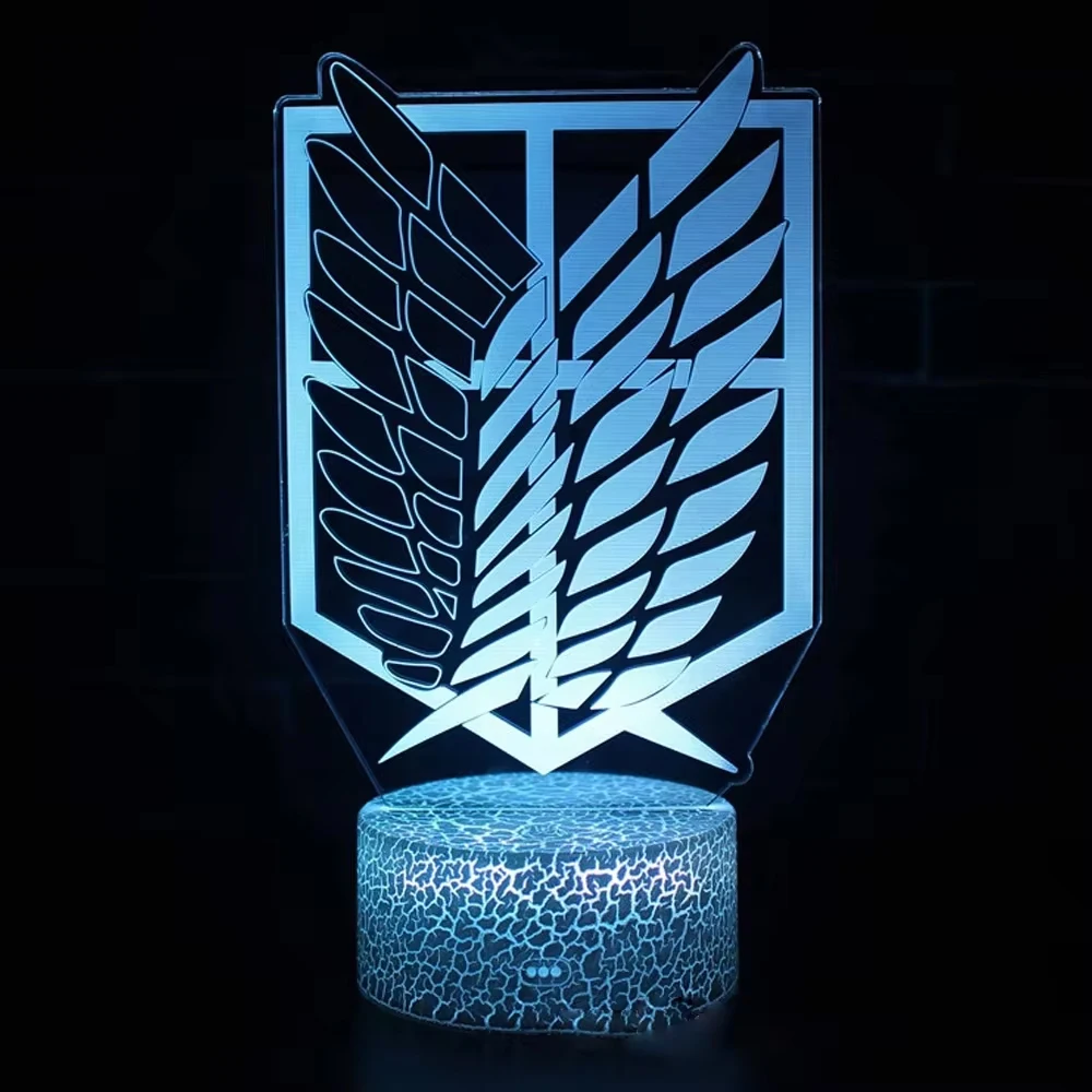 Anime Attack on Titan 3D Gamer Lamp LED Night Light 7/16 colori telecomando Home Bedroom figure lampade regali notturni decorativi