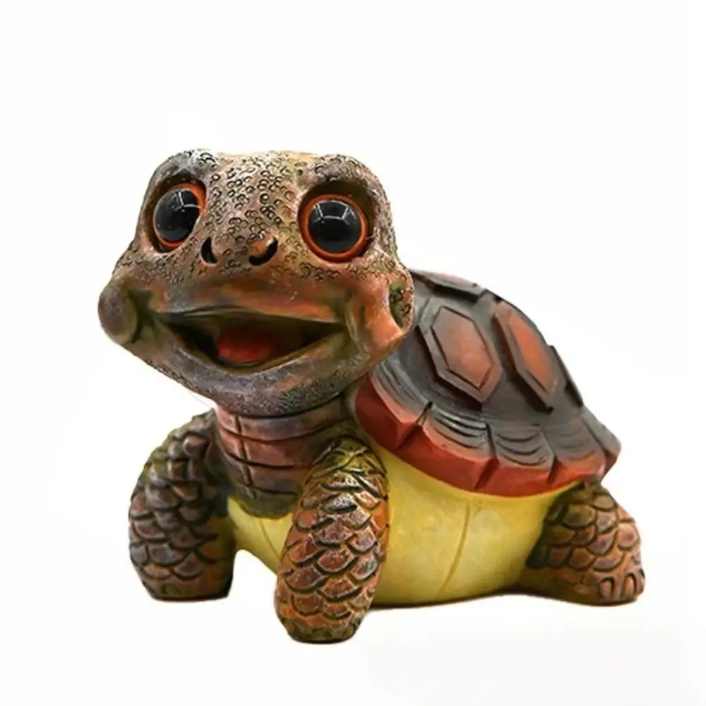 

Collectible Big Eyed Turtle Ornament Crafts Cartoon Sea Turtle Figurine Lucky 10.5cm Marine Life Ornaments Desktop Decorative