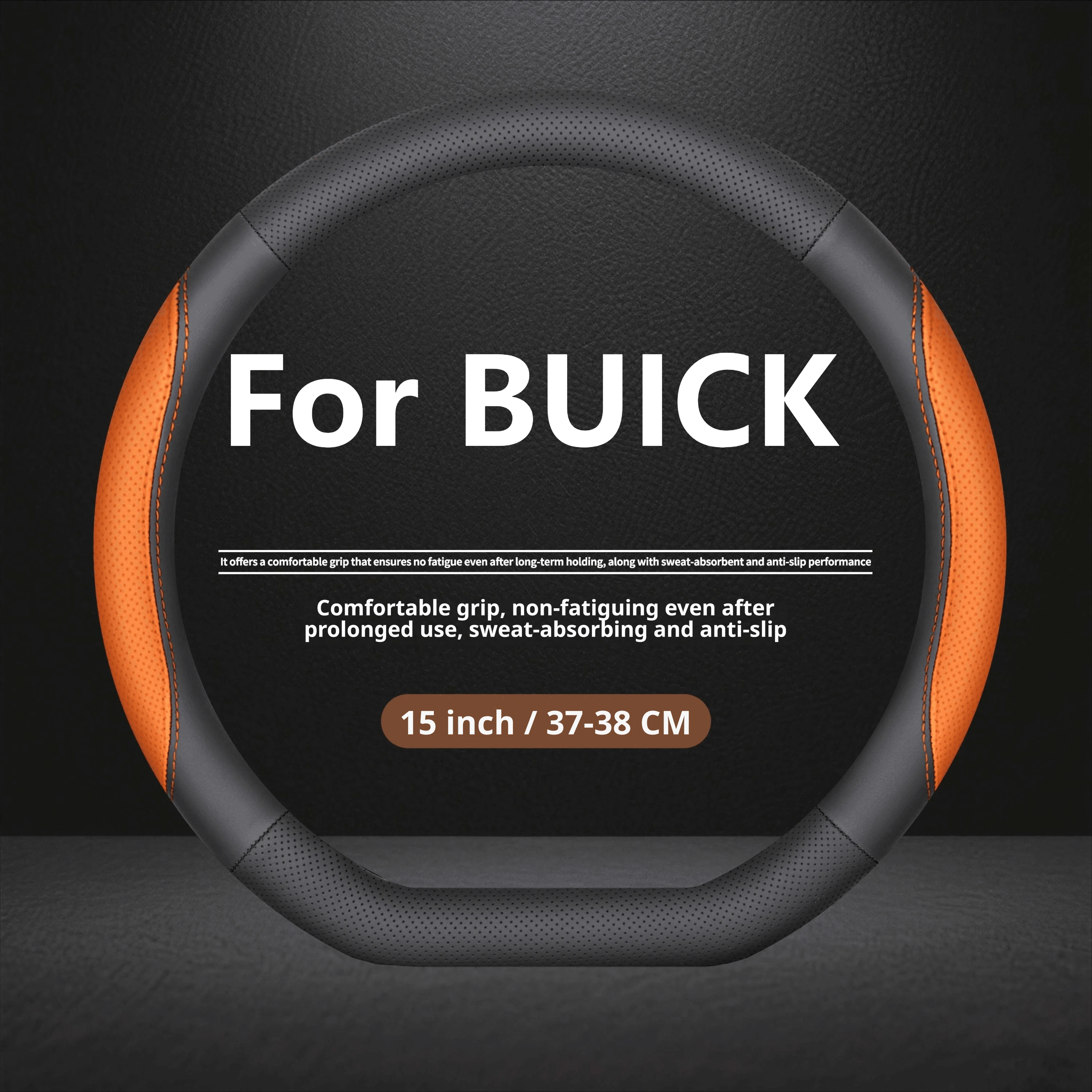 For Buick Car Steering Wheel Cover Nappa Leather Breathable Fits Encore Envision Enclave Envista Regal LaCrosse Electra E5 GL8