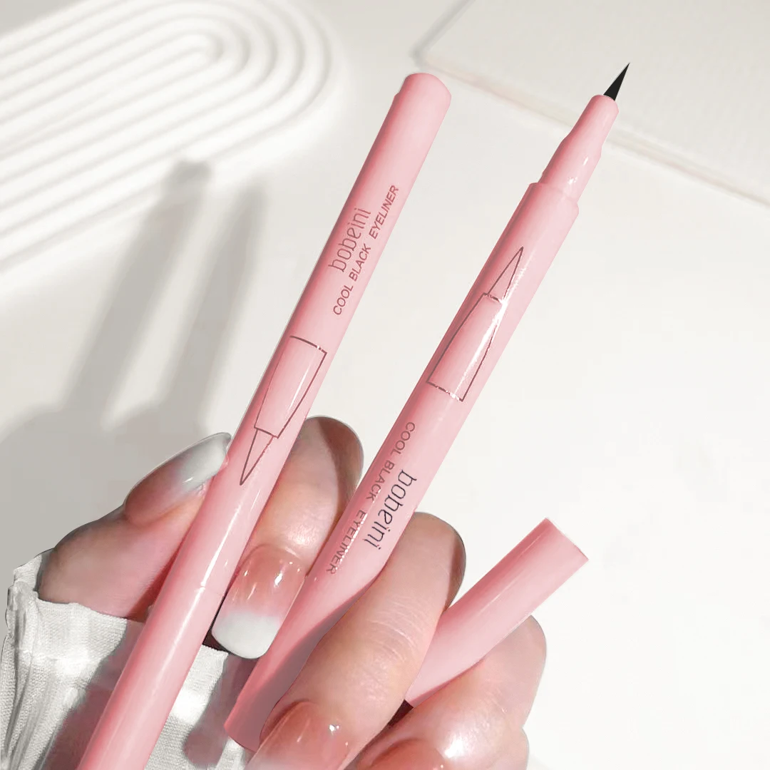 Caneta delineadora líquida ultrafina, de longa duração, fácil de colorir, não é fácil de borrar, caneta delineadora de maquiagem para iniciantes, duas cores opcionais