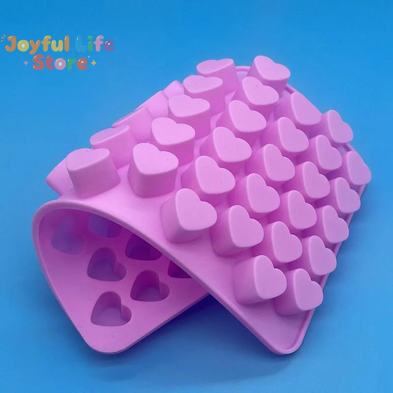 Hot Sale Mini 55 Grids Heart-shaped Cake Chocolate Soap Silicone Mold DIY Tray Biscuit Ice Cube Baking Mold Decorating Tools
