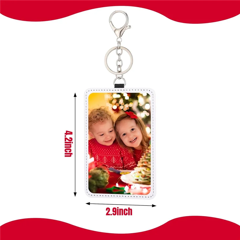 

【SEE】12 Pcs Sublimation Work Card Holder Portable Transportation Card Holder Leather Sublimation Badge Holders Printable Durable