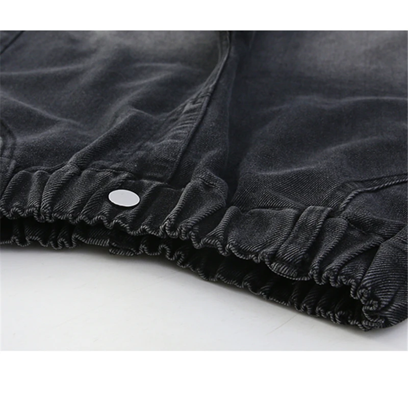 جينز أسود للأطفال كوري لخريف 2025 للفتيات المراهقات سروال دينم مستقيم غير رسمي مع أزرار بنطلون مصمم جديد للأطفال