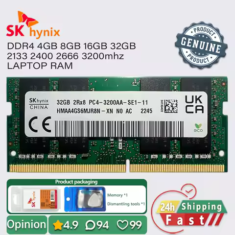 SK Hynix DDR4 16GB 8GB 4GB 3200 2666 2400 2133 laptop memory ram sodimm pc4 1.2v