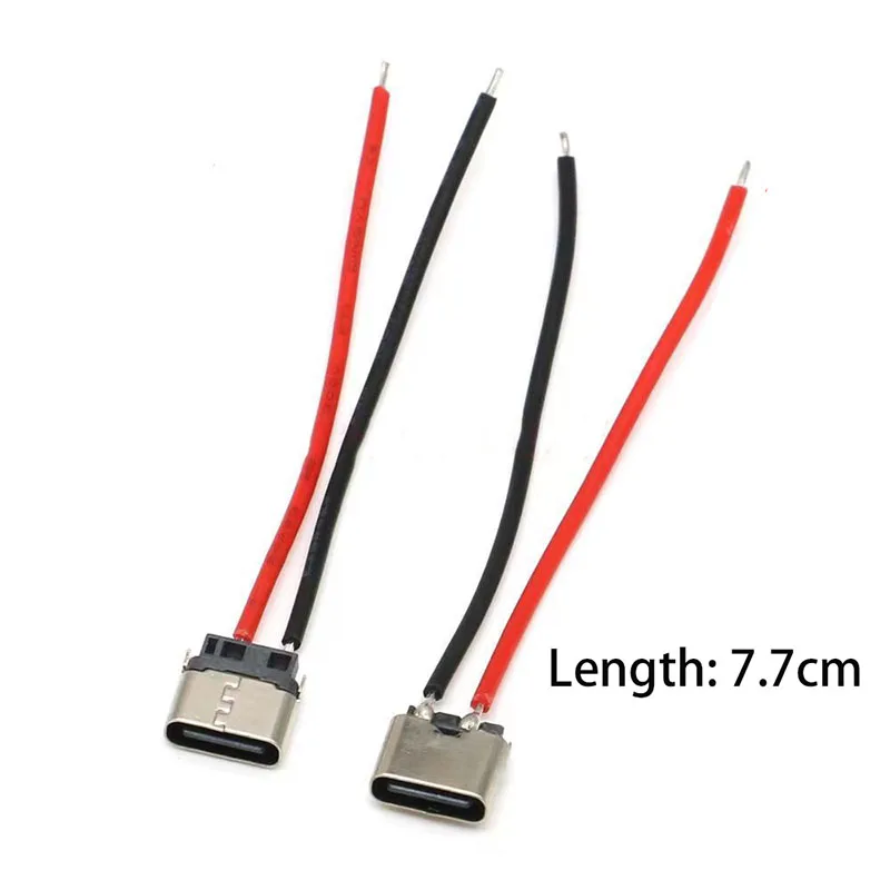

1PCS USB Type-c Soldering Cable Suitable For Mobile Phone Charging Female Socket Connector 2P With Cable Length: 7.7cm