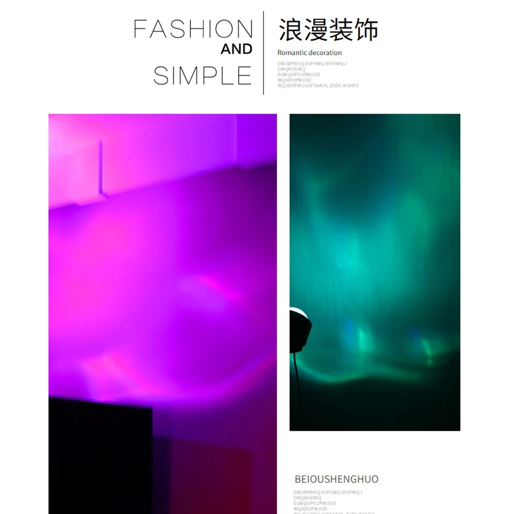 LED Night Light Bedroom Bedside Table Light Romantic Light Rotating Water Ripple Projection Lamp Atmosphere Light for Room Bar