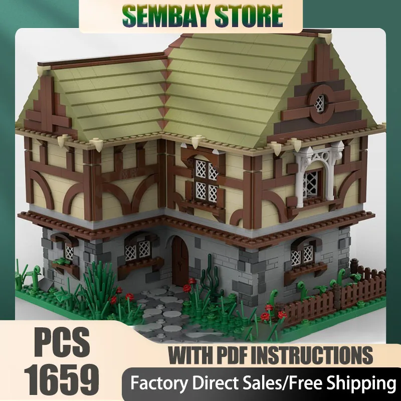 قلعة نموذج Moc قوالب بناء وحدات القرون الوسطى-منزل نموذج التكنولوجيا كتل شارع المدينة عيد الميلاد لتقوم بها بنفسك لعبة هدايا البناء #1