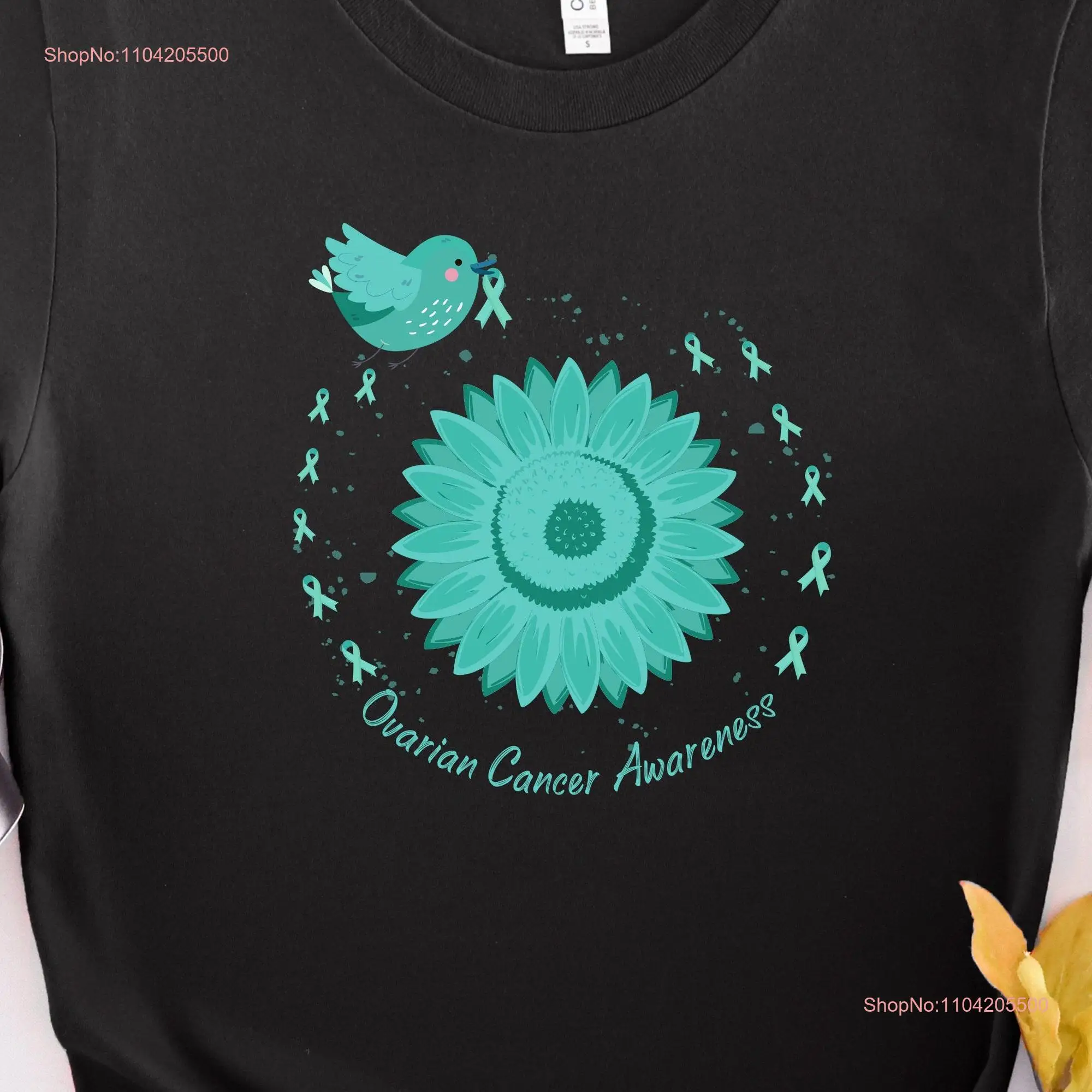 Ovarian Cancer Awareness T Shirt I Wear Teal For My Mom In September We Survivor Plus Size 3XL long or short sleeves