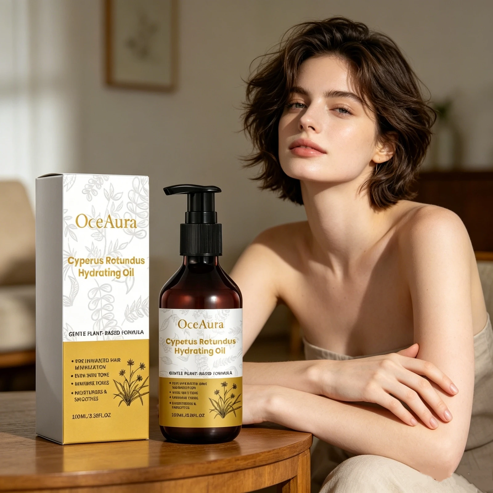 Natural Cyperus Rotundus Oil 100ml Soothe Hydrating Care Even Skin Tone Unwanted Hair Minimization Moisturizing Massage Body Oil