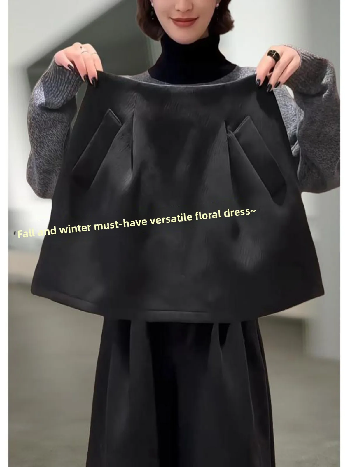 

Elegant Thickened Woolen Skirt Women's A-Line Flower Bud Short Skirts Spring 2026 plus Size Conceal Hip High Waist Korean Style