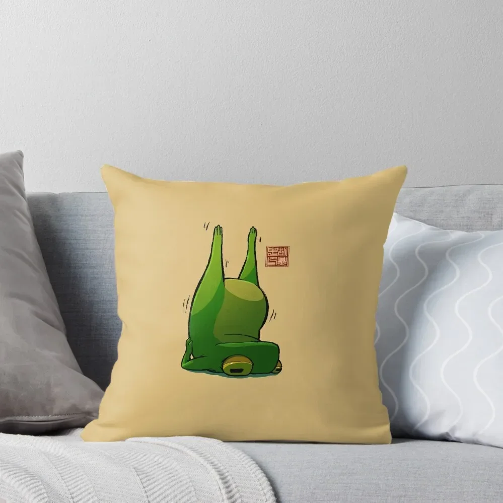 Yoga Frog Candlestick Pose Throw Pillow luxury throw pillow covers Pillow Decor