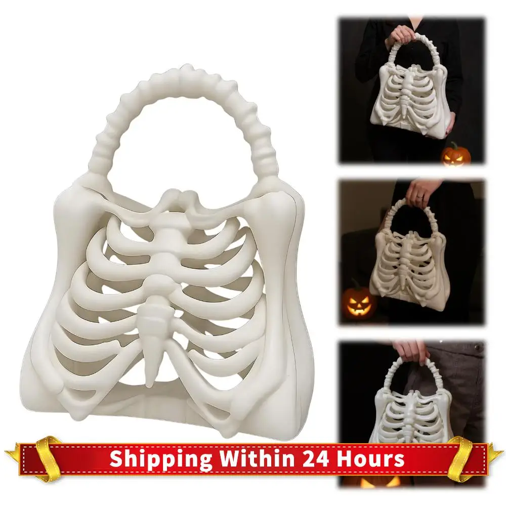 محفظة ثلاثية الأبعاد مطبوعة على شكل قفص ضلع قوطي فريدة من نوعها لحفلات الهالوين حقيبة صغيرة على شكل جمجمة للهالوين هدية للنساء