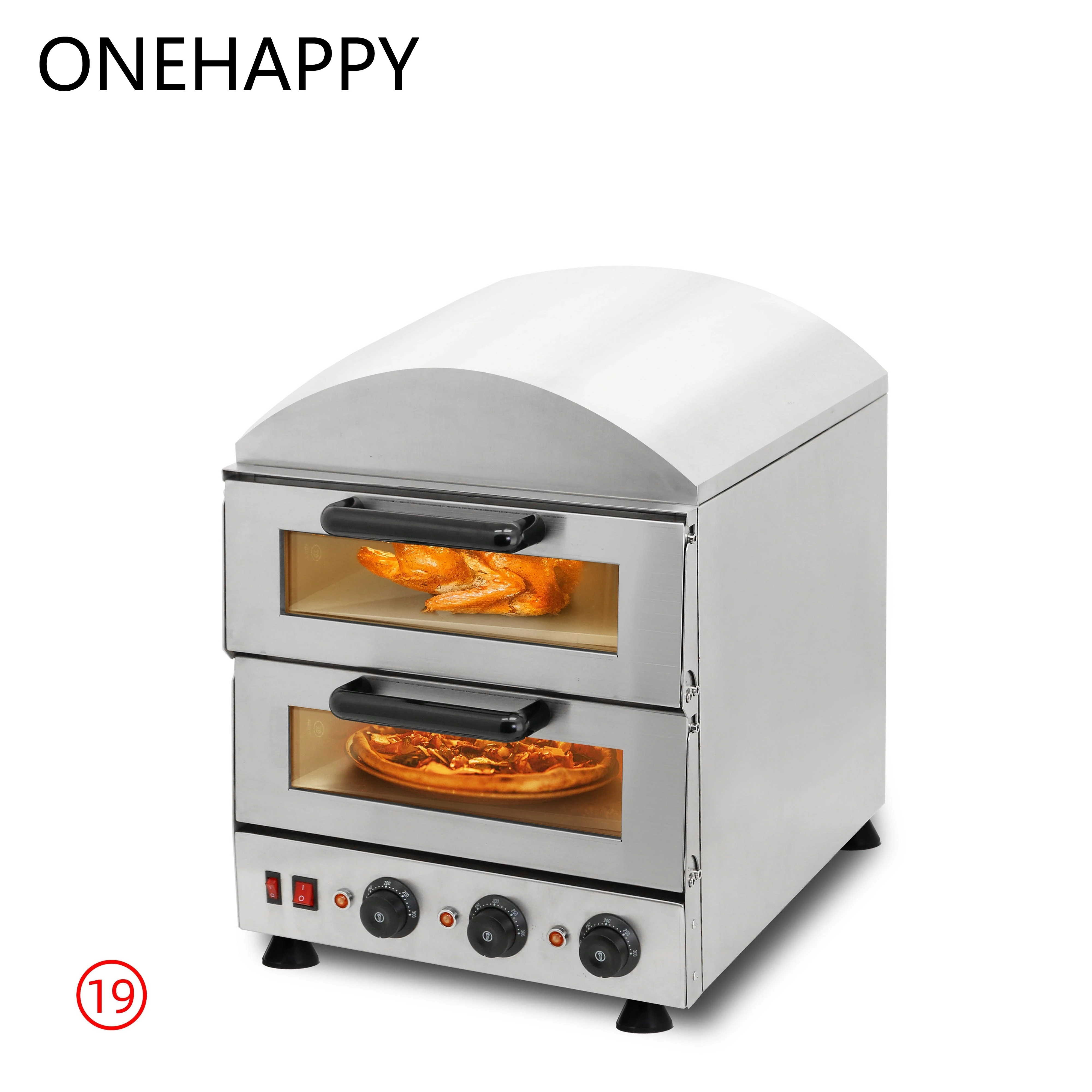 

Electric Double Layer Commercial Industrial Stainless Steel Pizza Oven - Fast Heat, Even Baking, Multi-Functional for Pizzeria