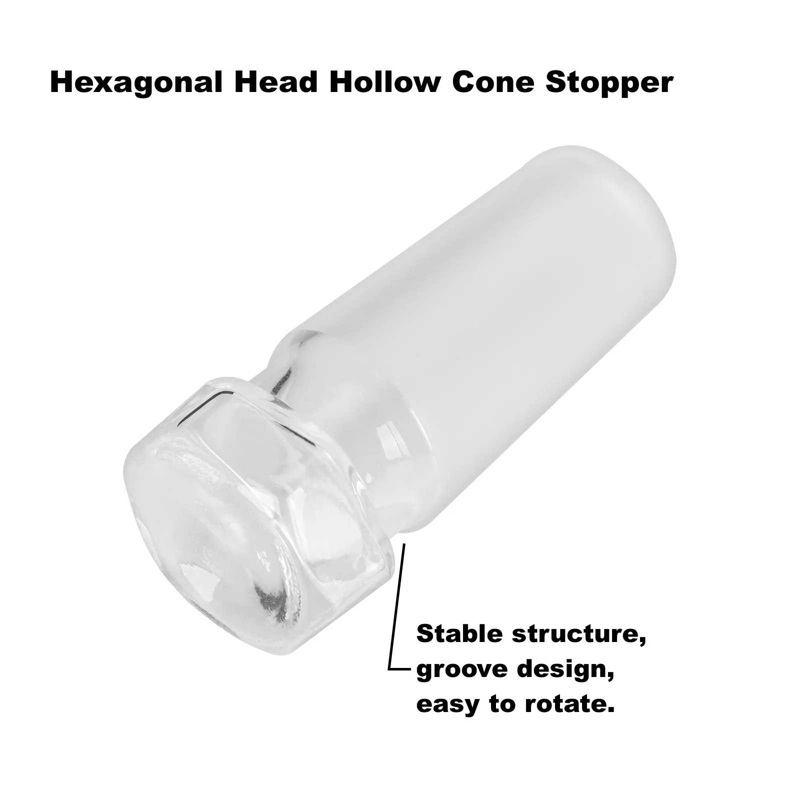 2Pcs Hexagonal Head Hollow Cone Stopper 14/23, 19/26, 24/40 for Laboratory Conical Flask,Boiling Flask-3-neck, Glass Bottle