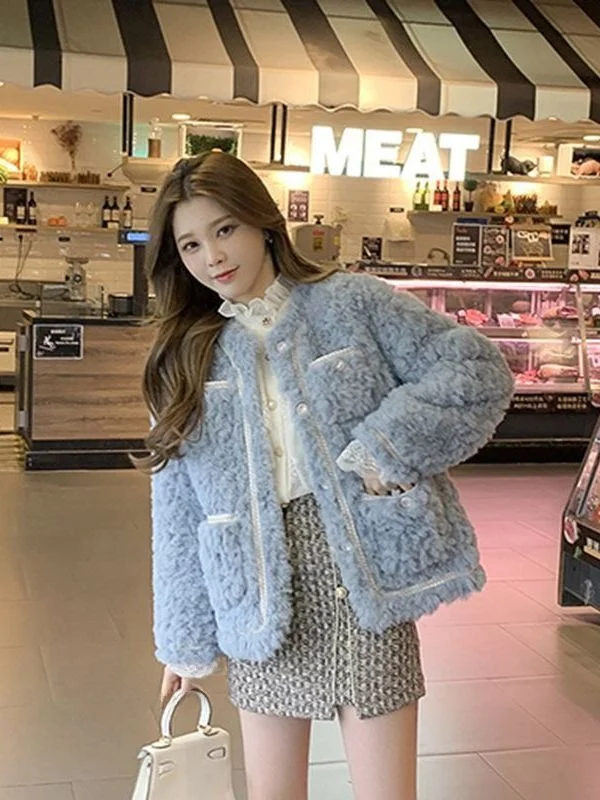 

Lamb Fur Vest Women's Autumn Winter New Sle Loose High-End Sensation Small Fraance Sle Outerwear Korean Version Coat