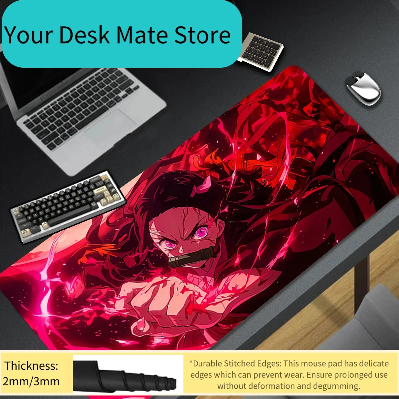 

Demon Slayer Nezuko Kamado Blood Demon Art Anime Extended Desk Pad Non-Slip Anti-Dirt Gaming Mouse Pad