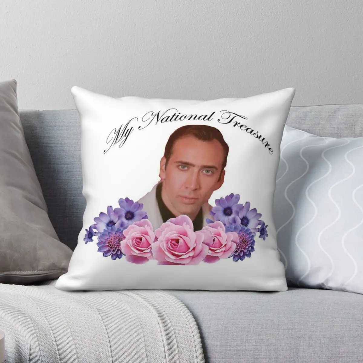 Nicholas Cage National Treasure Square Pillowcase Polyester Linen Velvet Pattern Decor Throw Pillow Case Car Cushion Cover 18