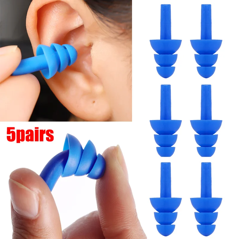 1/2/5pairs Soft Silicone Earplugs Reusable Noise Cancelling Earplugs Hearing Protection Ear Concerts Sleep Swimming Accessories