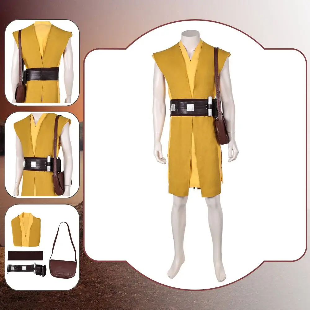 جيدي نايت كيلناكا زي تنكري للرجال البالغين ، تنكر فنتازيا ، زي موحد ، حزام ، حقيبة كتف ، زي ، هالوين ، ملابس كرنفال