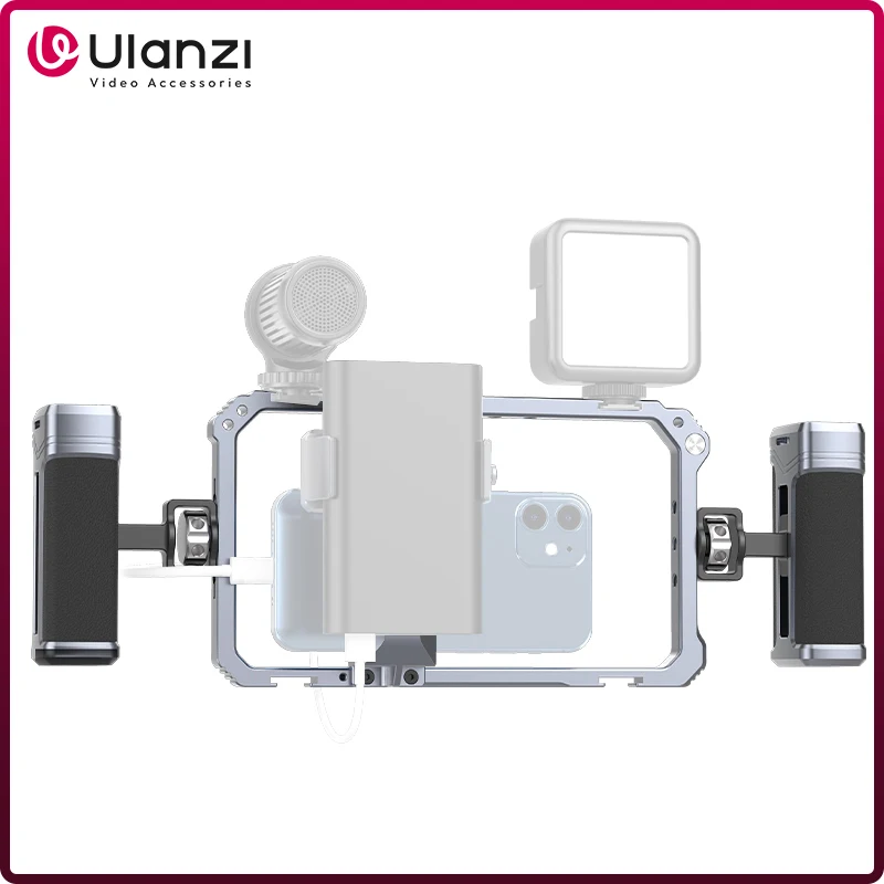 

Ulanzi Universal Phone Video Rig Phone Cage with Handgrip for iPhone 14/14 Pro /14 Pro Max iPhone 13 Android Mobile Phone