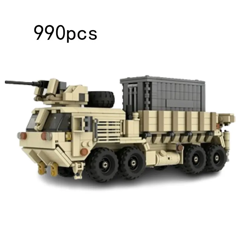 

MOC990pcsPCS Desert Heavy Truck Small Particle Assembly Building Blocks Eight-Wheel Transport Off-Road Vehicle Collectible Toy