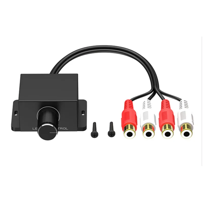 سيارة مضخم الصوت باس مستوى التحكم عن بعد في مستوى الصوت المقبض 2RCA الذكور والإناث المدخلات والمخرجات منظم حجم السيارة استبدال