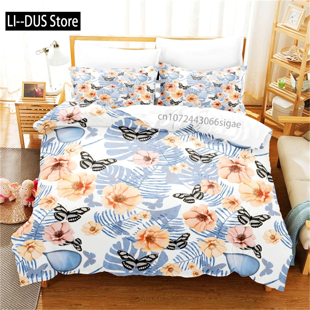 

Flower Bedding Set Tropical Plants European Vintage Flower Duvet Cover Bedroom Gorgeous Bedding For Women Girl Gift Decorations