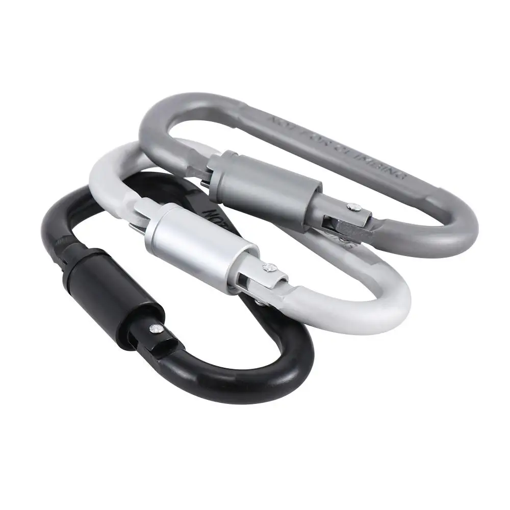 

Durable D Shape Climbing with Lock Camping Aluminum Alloy Key Buckle Hook Keyring Carabiner