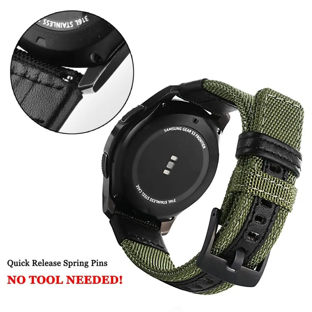 Nylon Quick Release Watch Bands,Replacement Canvas Fabric Sport Strap,20/22mm Military Style for Watch band image 2